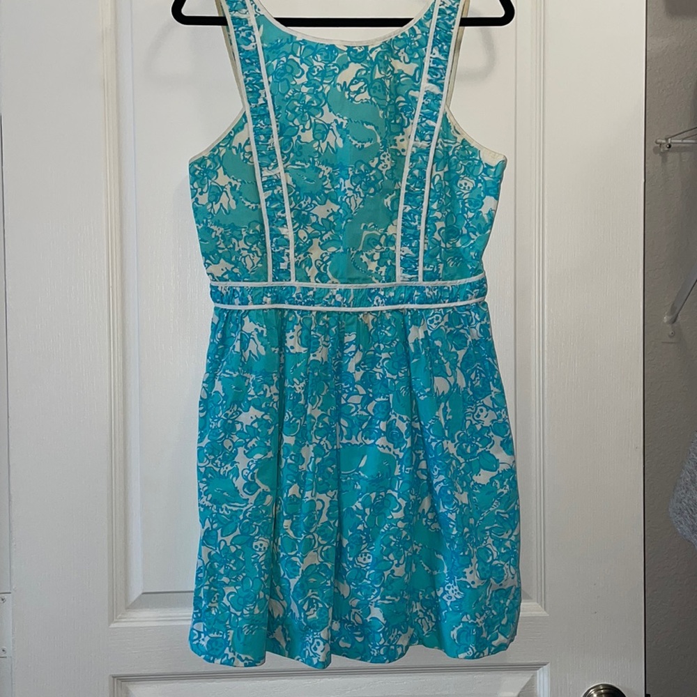 Lilly Pulitzer Blue Floral Midi Dress